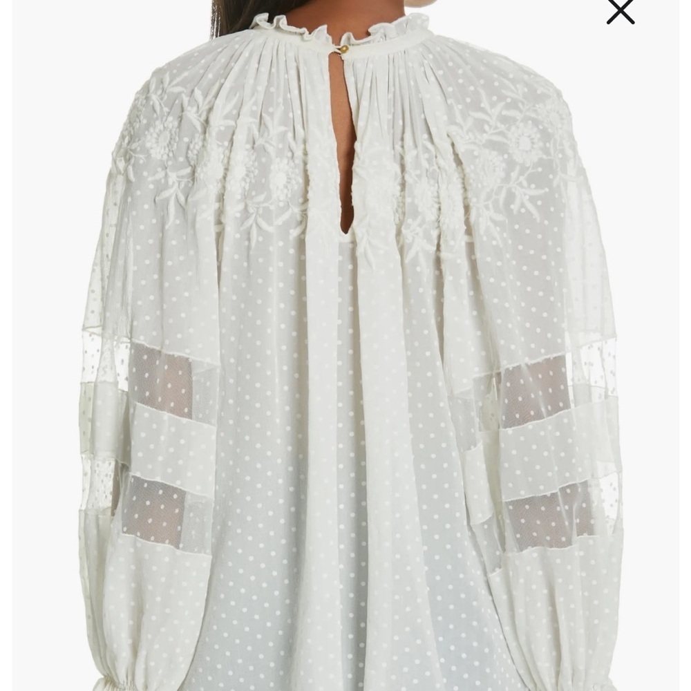 Ulla Johnson Nanon Embroidered Silk Blouse - Picture 4 of 11